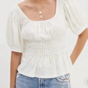 Maeve White Peasant Blouse